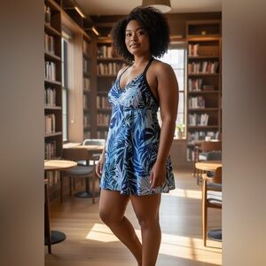 Avenue Womens Swim Dress Plus Size 26 Multi-Color Floral One Piece Swim Suit